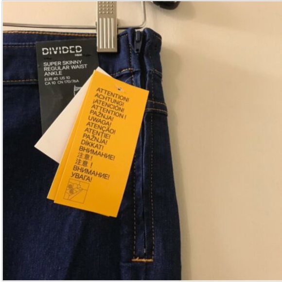NWT H&M | Blue Mid-Rise Super Skinny Ankle Side Zipper Denim Jeans, 10 - Picture 2 of 3